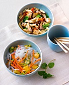 20 Min. vegetarisch, Penne- salat und Asiatischer Glasnudelsalat