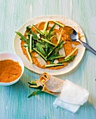20 Min. vegetarisch, Tofu-Wrap mit Ajvar