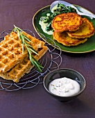 20 Min. vegetarisch, Waffeln und Kartoffelpüfferchen