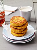 Millet fritters with a chive dip