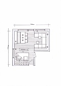 Illustration of floor plan with living room, TV area, dining area and sitting area