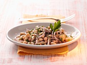 Bean salad on plate