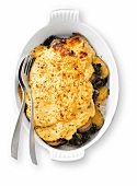 Bild-Diät, Spinat Kartoffel Auflauf mit Frischkäsehaube