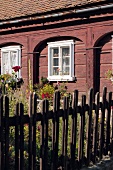 Wooden fence of Upper Lusatian house, Upper Lusatia, Saxony, Germany