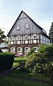 View of timber house at Saxony, Germany