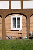 Stubenfenster, Umgebindehaus, Ober- lausitz, Zittauer Gebirge, Sachsen