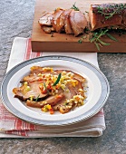 Fleisch, Porchetta mit Senffrüchte-Sauce