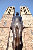 Upward view of sculpture at Martin Church, Kassel, Hesse, Germany