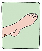 Illustration, Akupressur, Shiatsu, Ruhe-Punkt, Fuß, Beruhigung