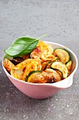 Tortellini with turkey and courgette