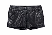 gesteppte, Shorts, aus, Leder, Hot Pants, Stepp-Optik