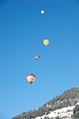 Air balloon in Chateau d'Oex, Alps, Canton of Vaud, Lake Geneva, Switzerland