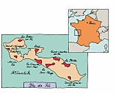 Insel, Île de Ré, Karte, Frankreich 