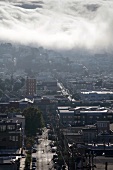 Elevated view of city and clouds in sky, San Francisco, California, USA