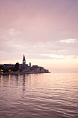 View of sea at dusk in Porec, Istria, Croatia