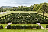 View of hedge maze at Graflicher Park in Teutoburg Forest, Germany
