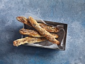 Baguettes in baking tray