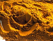 Close-up of heap of turmeric