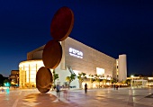 View of Habima National Theatre in Tel Aviv Habima Square at night, Israel