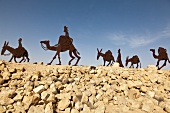 Low angle view of sculptures of camel Avdat National Park, Negev, Israel