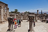 Tourists at Jesus Trail in Capernaum, Galilee, Israel