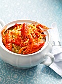 Close-up of crayfish in serving bowl, Bavaria, Germany