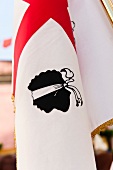 Close-up of Sardinian flag, Pula, Sardinia, Italy