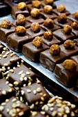 Chocolates on shelves at Chocolaterie Blondel, Lausanne, Canton of Vaud, Switzerland