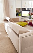 White sofa with adjustable back rest