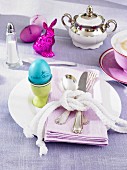 An Easter breakfast place setting