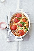 Ei - Rezepte, Tomaten-Feta- Clafoutis, Auflauf, Auflaufform