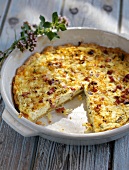 Landküche, Quarkkuchen mit Zwiebeln und Speck