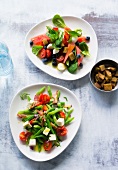 gesunder Darm, Feldsalat mit Heidelbeeren, Bohnen-Tomaten-Salat