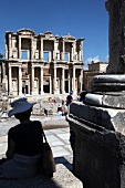 Tourists photographing at Ephesus in Turkey