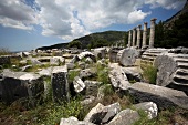 Ruins of Temple of Athena at Priene in Aegean, Turkey