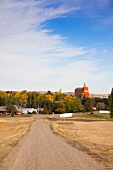 View of grain storage in Coronach, Saskatchewan, Canada
