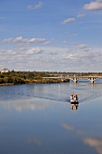 View of ferry in Saskatchewan river, Saskatoon, Saskatchewan, Canada