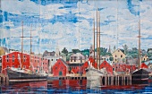 Wall painting of Lunenburg harbor in Nova Scotia, Canada