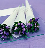 Vasenspaß, Transparent-Papier, blauer Enzian, blau lila, violett