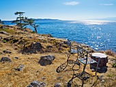 View of sea and Vancouver Island in British Columbia, Canada