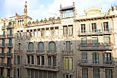 View of building facade in Barcelona, Spain