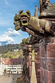 Figure of a gargoyle at Muenster in Freiburg, Germany