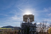 View of heliotrope house of solar architect Rolf Disch in Freiburg, Germany