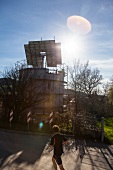 View of heliotrope house of solar architect Rolf Disch in Freiburg, Germany