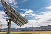 Close-up of solar module from Soitec Landscape near St. Georgen, Freiburg, Germany