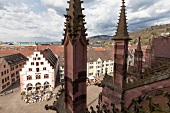 Freiburg, Blick vom Münster auf den Münsterplatz, Altstadt, Kornhaus