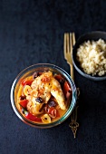 Close-up of Moroccan style poussin in mason jar