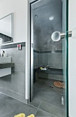 Luxury bathroom in anthracite with steam sauna shower