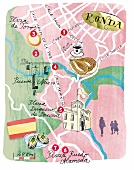 Spanien, Stadt Ronda, Stadtplan, Karte