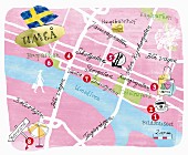 A map of Umea, Sweden